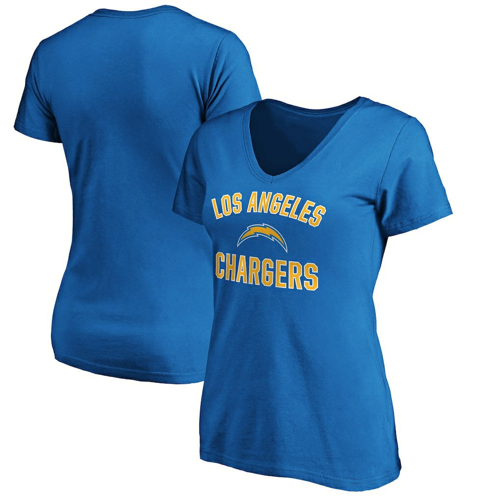 Los Angeles Chargers Women's Victory Arch V-Neck T-Shirt - Blue cheap