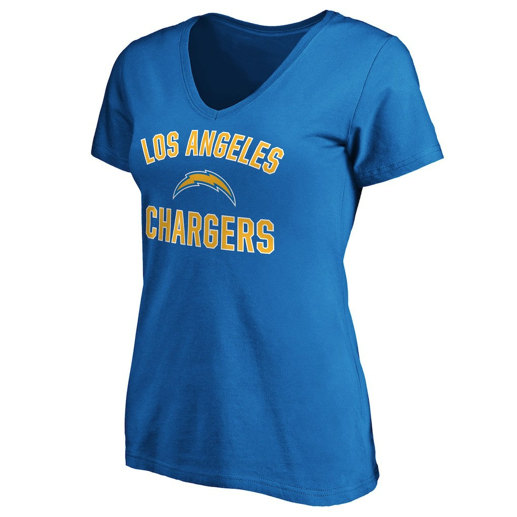 Los Angeles Chargers Women's Victory Arch V-Neck T-Shirt - Blue cheap