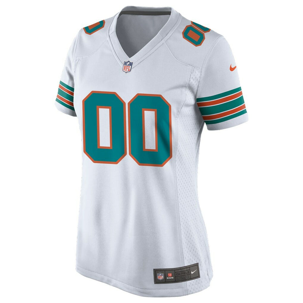 Miami Dolphins Women's Alternate Custom Game Jersey - White outlet
