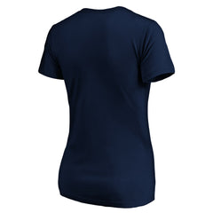Kansas City Royals Logo Women's Banner Wave V-Neck T-Shirt Navy