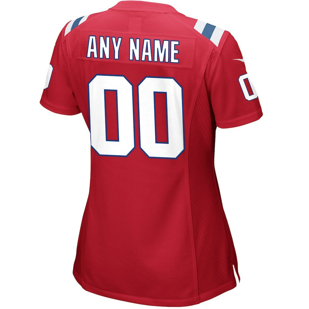 New England Patriots Women's Alternate Custom Jersey - Red discount