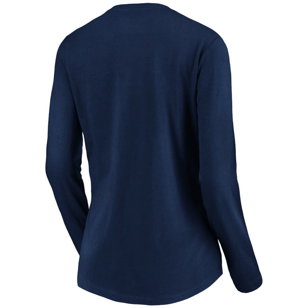 New England Patriots Women's Banner Wave V-Neck Long Sleeve T-Shirt - Navy online