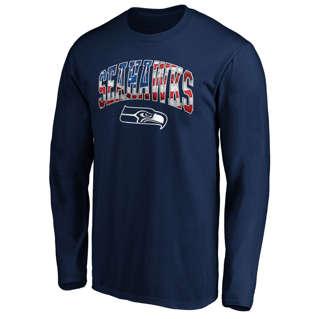 Seattle Seahawks Banner Wave Long Sleeve T-Shirt - College Navy on sale