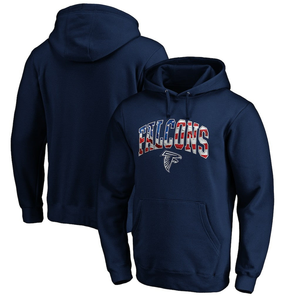 Atlanta Falcons Banner Wave Fitted Pullover Hoodie - Navy online
