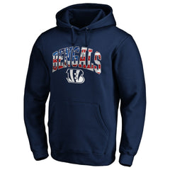 Cincinnati Bengals Banner Wave Fitted Pullover Hoodie - Navy on sale