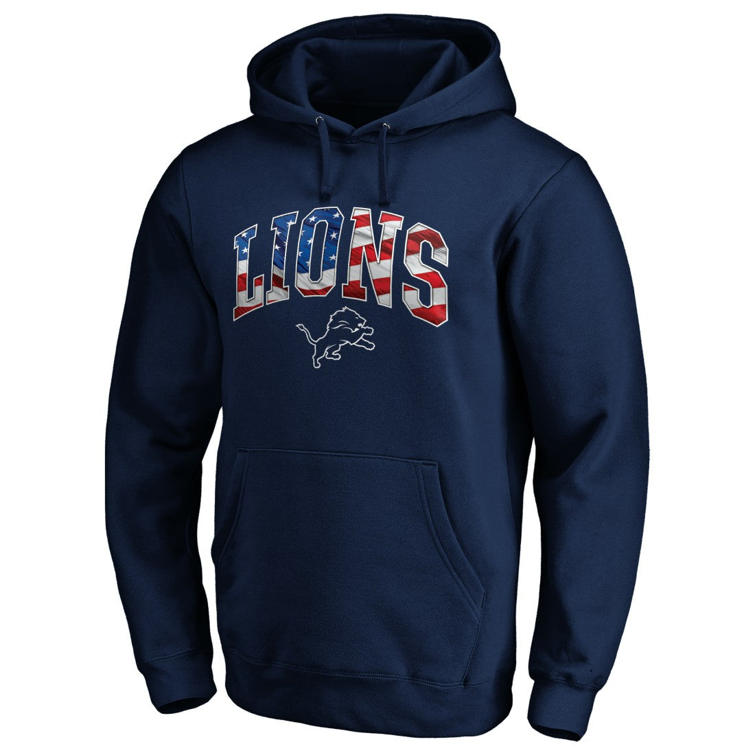 Detroit Lions Banner Wave Fitted Pullover Hoodie - Navy discount