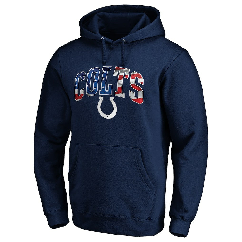 Indianapolis Colts Banner Wave Fitted Pullover Hoodie - Navy on sale
