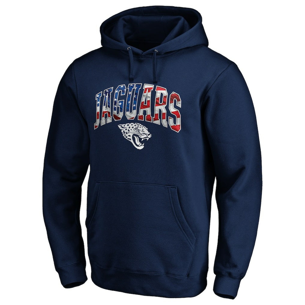 Jacksonville Jaguars Banner Wave Fitted Pullover Hoodie - Navy for sale