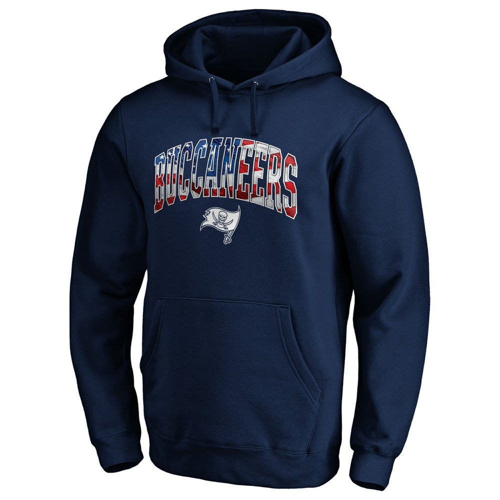 Tampa Bay Buccaneers Banner Wave Fitted Pullover Hoodie - Navy online