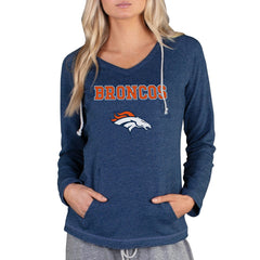 Denver Broncos Concepts Sport Women's Mainstream Tri-Blend Raglan Hoodie V-Neck Top - Navy outlet
