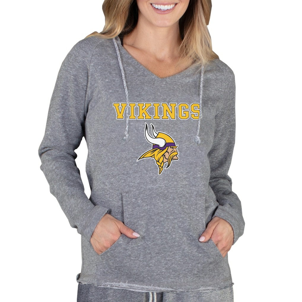 Minnesota Vikings Concepts Sport Women's Mainstream Tri-Blend Raglan Hoodie V-Neck Top - Gray for sale