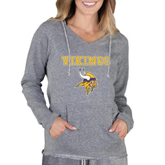 Minnesota Vikings Concepts Sport Women's Mainstream Tri-Blend Raglan Hoodie V-Neck Top - Gray for sale