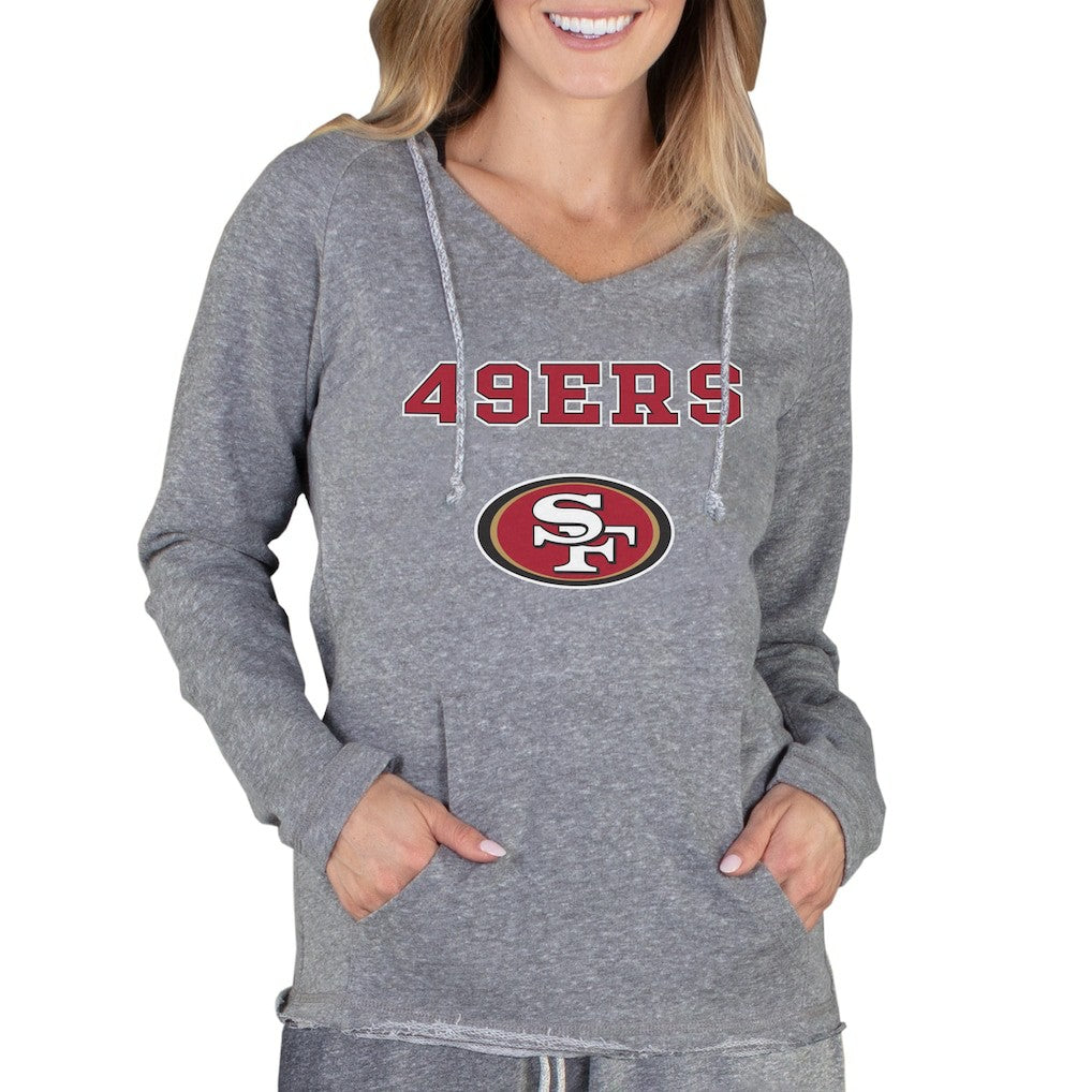 San Francisco 49ers Concepts Sport Women's Mainstream Tri-Blend Raglan Hoodie V-Neck Top - Gray discount