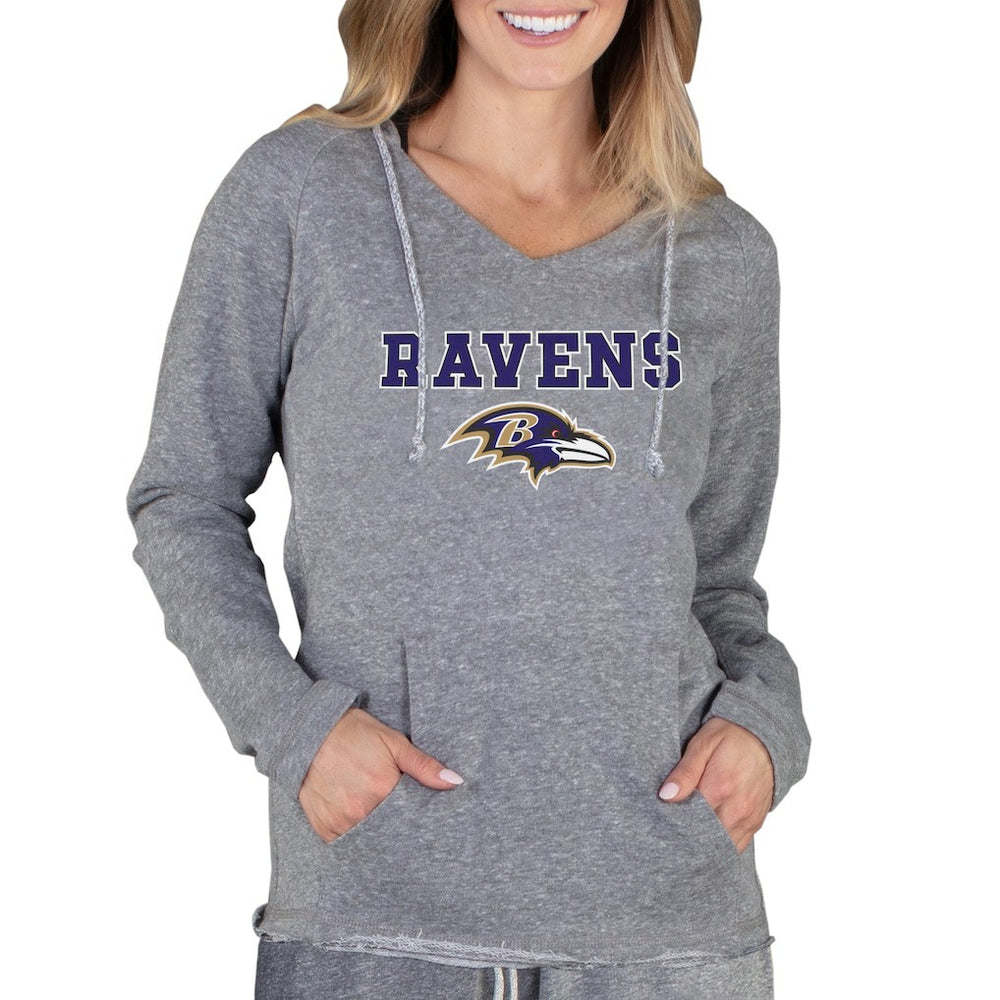 Baltimore Ravens Concepts Sport Women's Mainstream Tri-Blend Raglan Hoodie V-Neck Top - Gray cheap