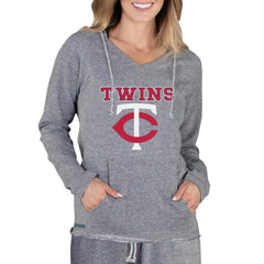 Minnesota Twins Concepts Sport Women's Mainstream Terry Long Sleeve Hoodie Top Gray