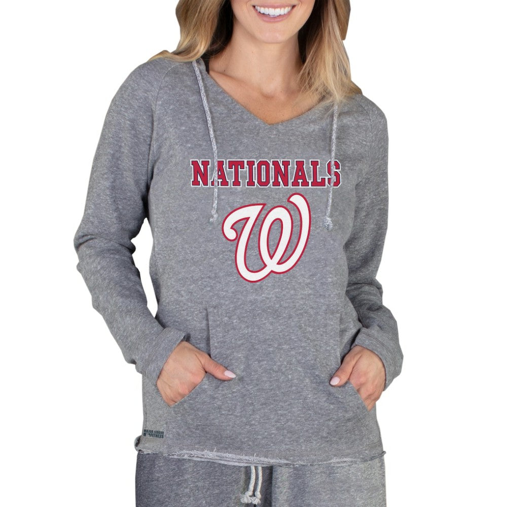 Washington Nationals Concepts Sport Women's Mainstream Terry Long Sleeve Hoodie Top Gray