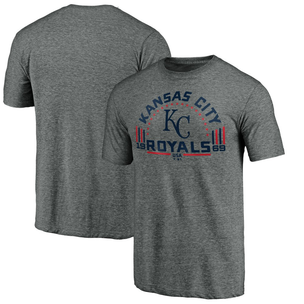 Kansas City Royals Team Freedom Tri-Blend T-Shirt Gray