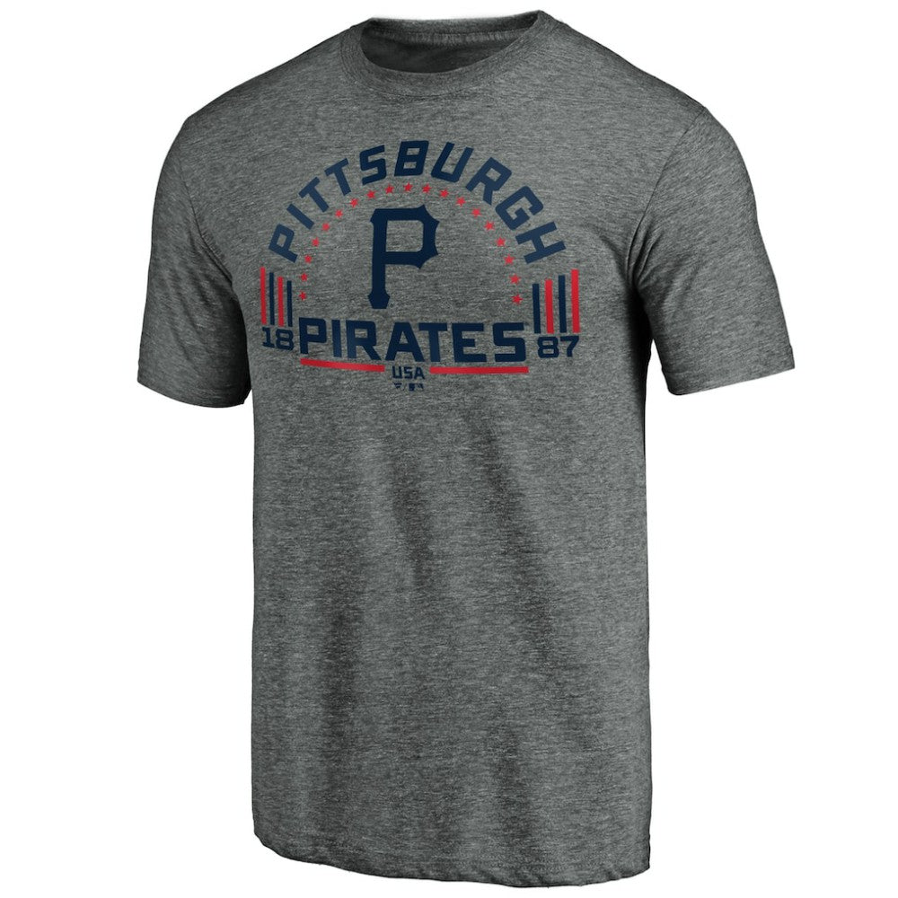 Pittsburgh Pirates Team Freedom Tri-Blend T-Shirt Gray