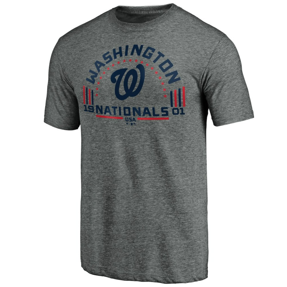 Washington Nationals Team Freedom Tri-Blend T-Shirt Gray