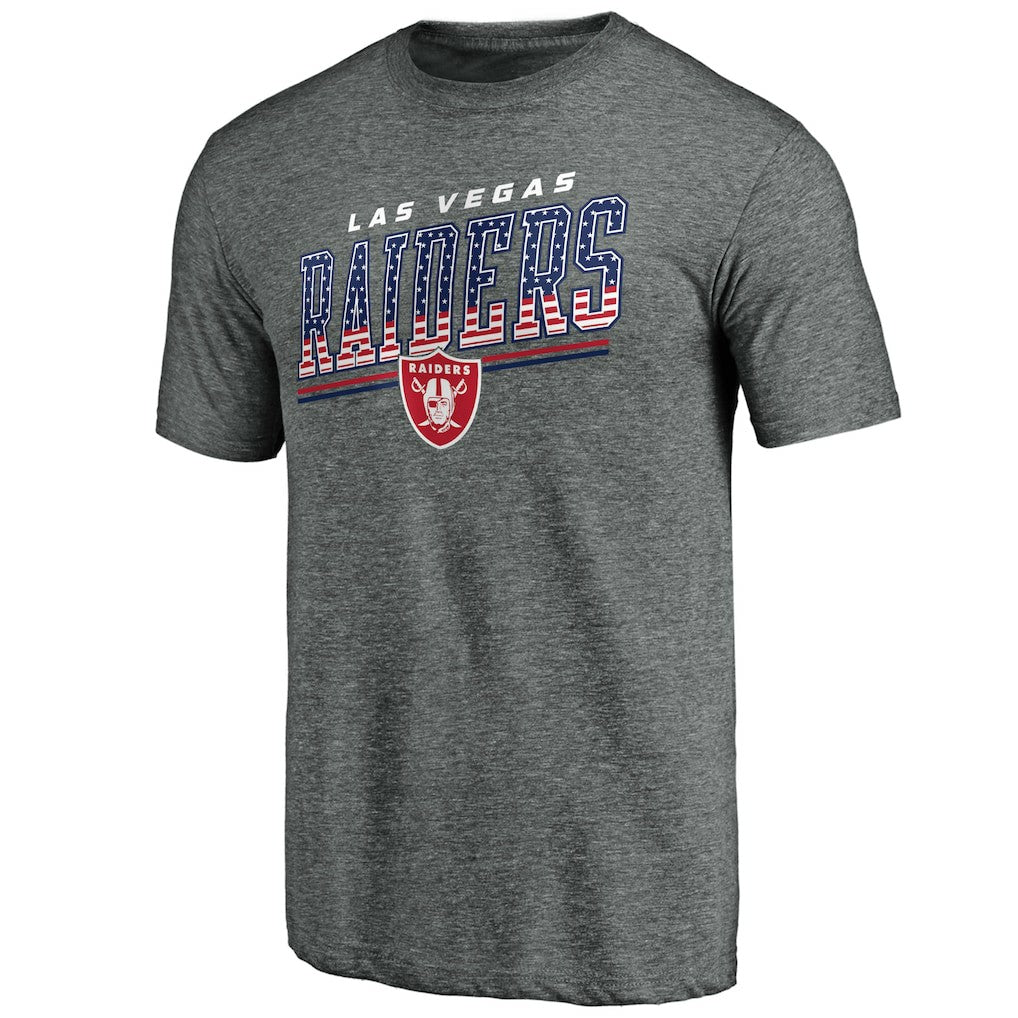 Las Vegas Raiders Team Freedom Tri-Blend T-Shirt - Gray on sale