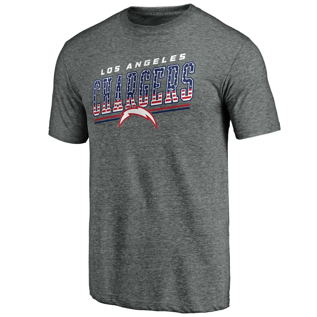 Los Angeles Chargers Team Freedom Tri-Blend T-Shirt - Gray sale