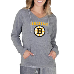 Boston Bruins Concepts Sport Women's Mainstream Terry Tri-Blend Long Sleeve Hooded Top - Gray Tops
