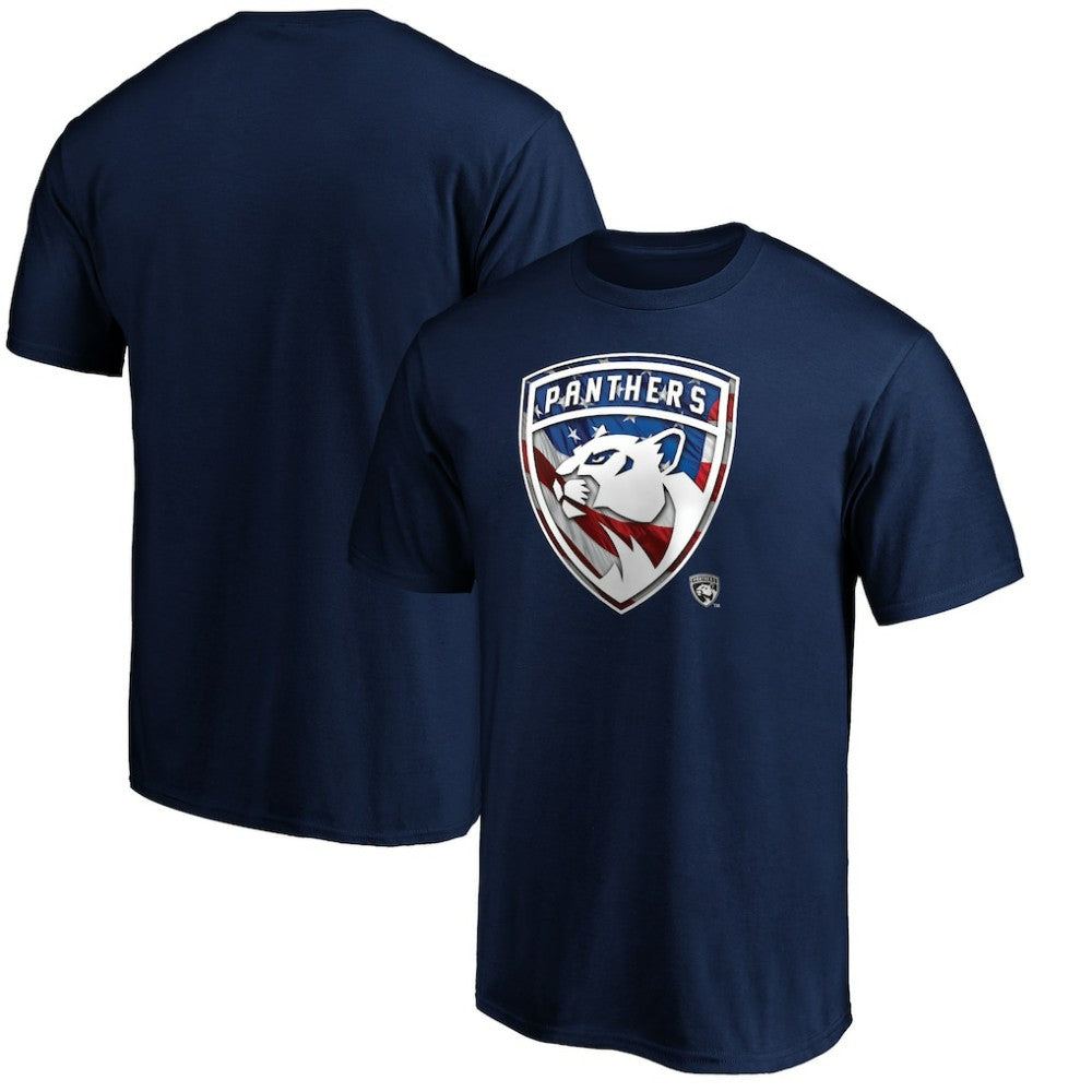 Florida Panthers Banner Wave Logo T-Shirt - Navy T-shirts
