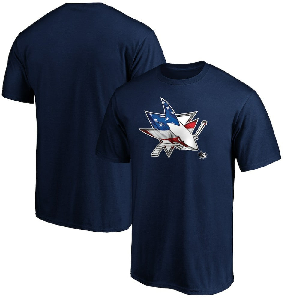 San Jose Sharks Banner Wave Logo T-Shirt - Navy T-shirts