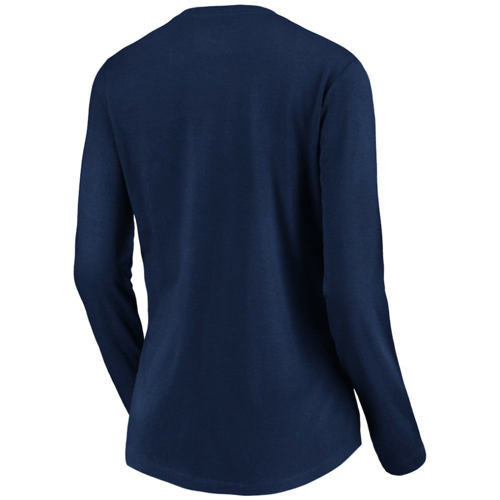 Vegas Golden Knights women's Banner Wave Logo Long Sleeve V-Neck T-Shirt - Navy T-shirts