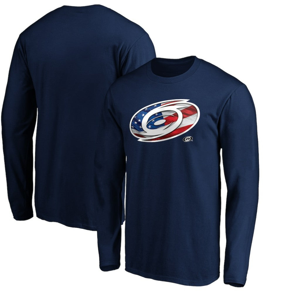 Carolina Hurricanes Banner Wave Logo Long Sleeve T-Shirt - Navy T-shirts