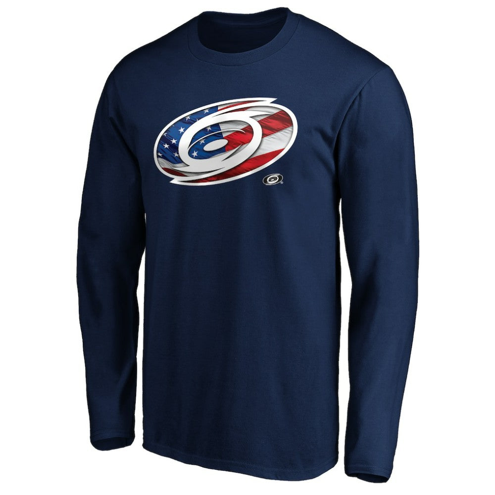 Carolina Hurricanes Banner Wave Logo Long Sleeve T-Shirt - Navy T-shirts