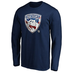 Florida Panthers Banner Wave Logo Long Sleeve T-Shirt - Navy T-shirts