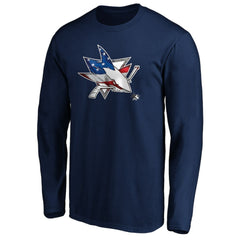 San Jose Sharks Banner Wave Logo Long Sleeve T-Shirt - Navy T-shirts