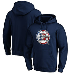 Boston Bruins Banner Wave Logo Pullover Hoodie - Navy Hoodies