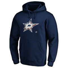Dallas Stars Banner Wave Logo Pullover Hoodie - Navy Hoodies