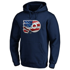 Philadelphia Flyers Banner Wave Logo Pullover Hoodie - Navy Hoodies