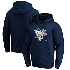 Pittsburgh Penguins Banner Wave Logo Pullover Hoodie - Navy Hoodies
