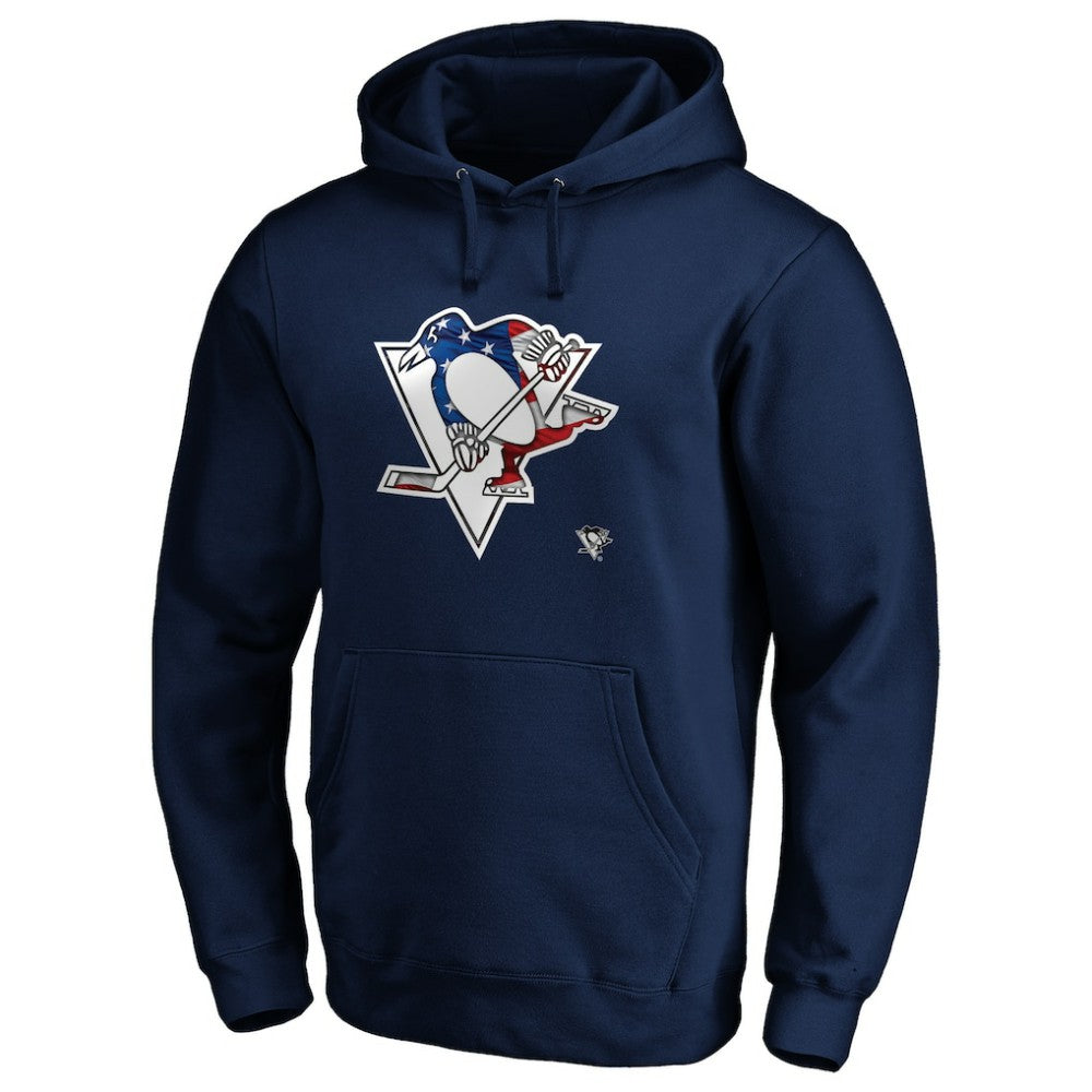 Pittsburgh Penguins Banner Wave Logo Pullover Hoodie - Navy Hoodies
