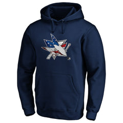 San Jose Sharks Banner Wave Logo Pullover Hoodie - Navy Hoodies