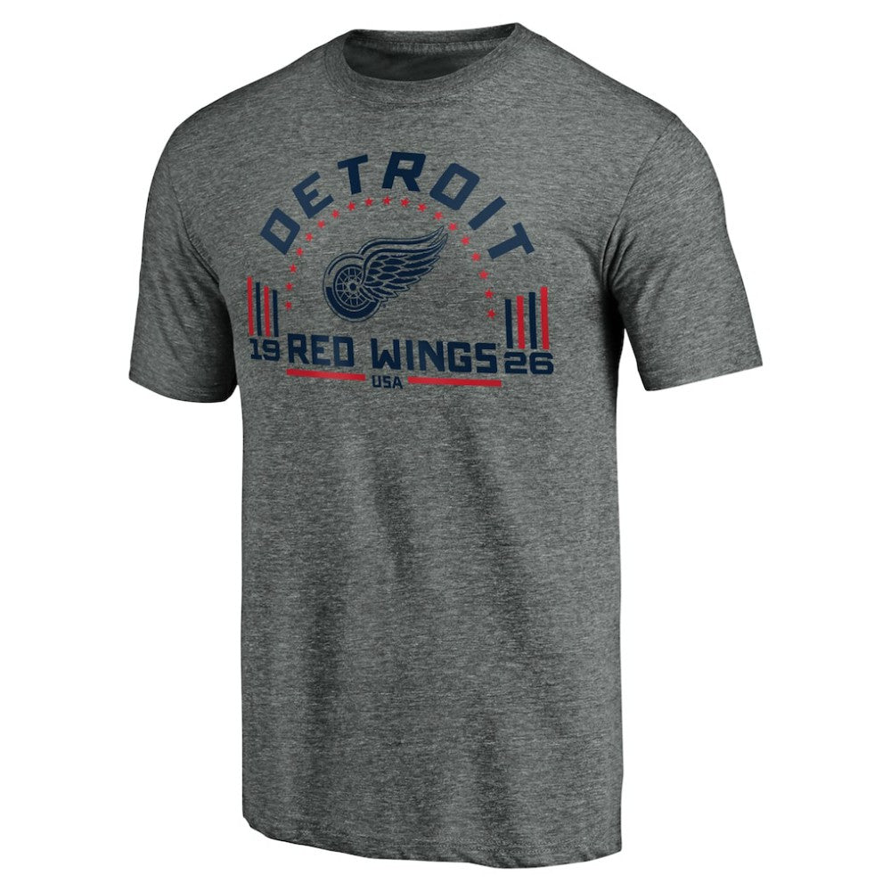 Detroit Red Wings Team Freedom Tri-Blend T-Shirt - Heathered Gray T-shirts