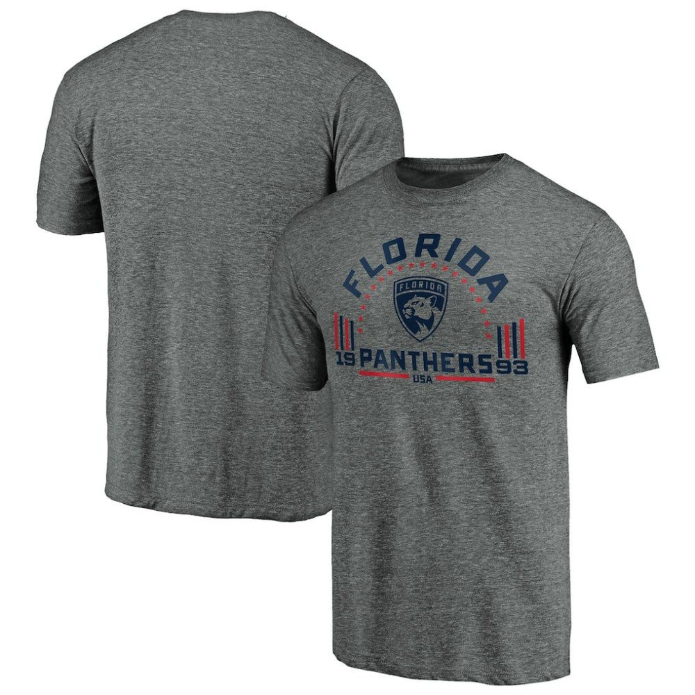 Florida Panthers Team Freedom Tri-Blend T-Shirt - Heathered Gray T-shirts
