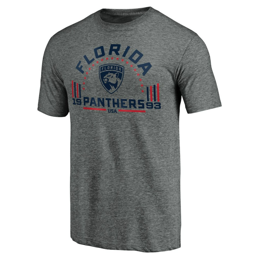 Florida Panthers Team Freedom Tri-Blend T-Shirt - Heathered Gray T-shirts