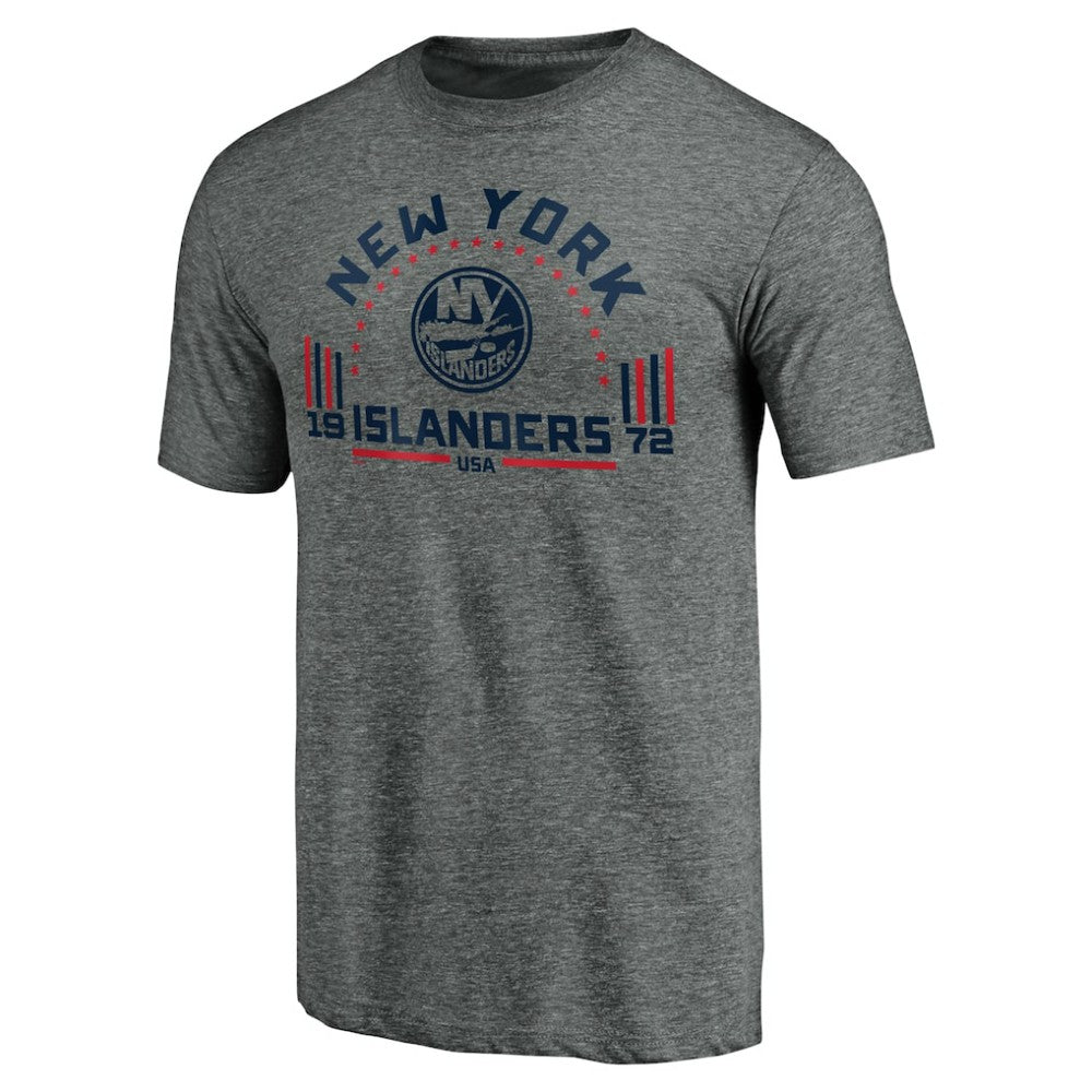 New York Islanders Team Freedom Tri-Blend T-Shirt - Heathered Gray T-shirts