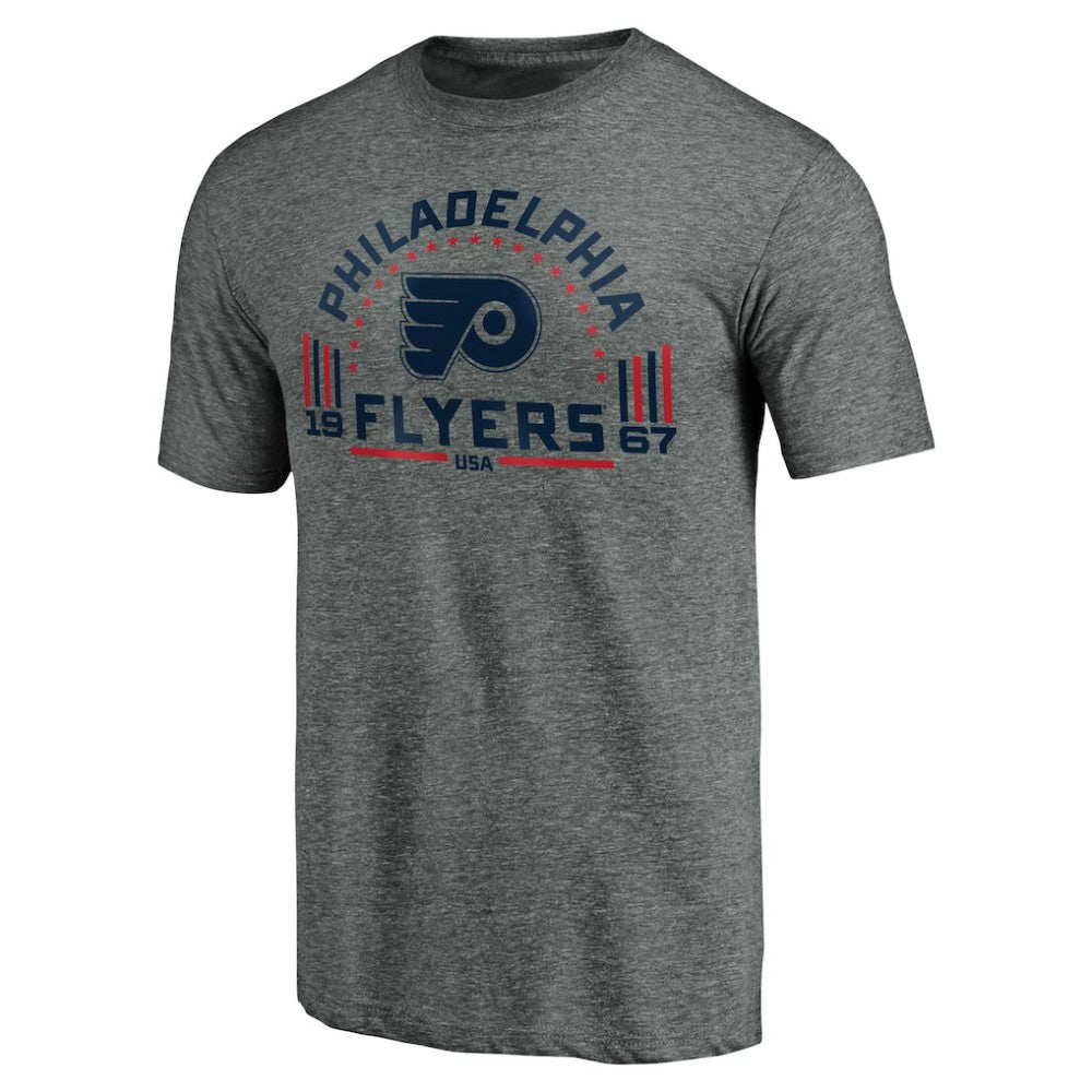 Philadelphia Flyers Team Freedom Tri-Blend T-Shirt - Heathered Gray T-shirts