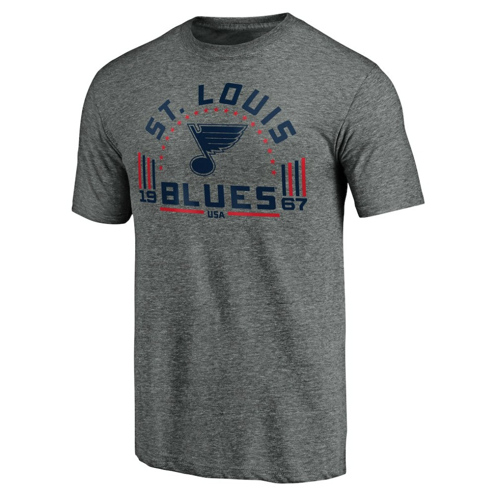 St. Louis Blues Team Freedom Tri-Blend T-Shirt - Heathered Gray T-shirts
