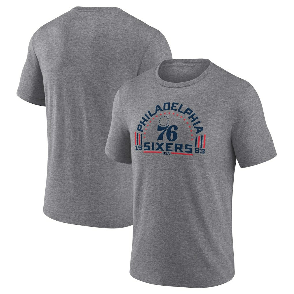 Philadelphia 76ers Team Freedom Tri-Blend T-Shirt - Gray for sale