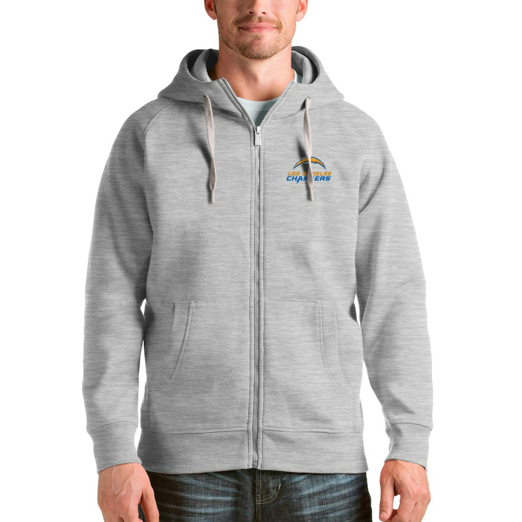 Los Angeles Chargers Antigua Victory Full-Zip Hoodie - Heather Gray outlet