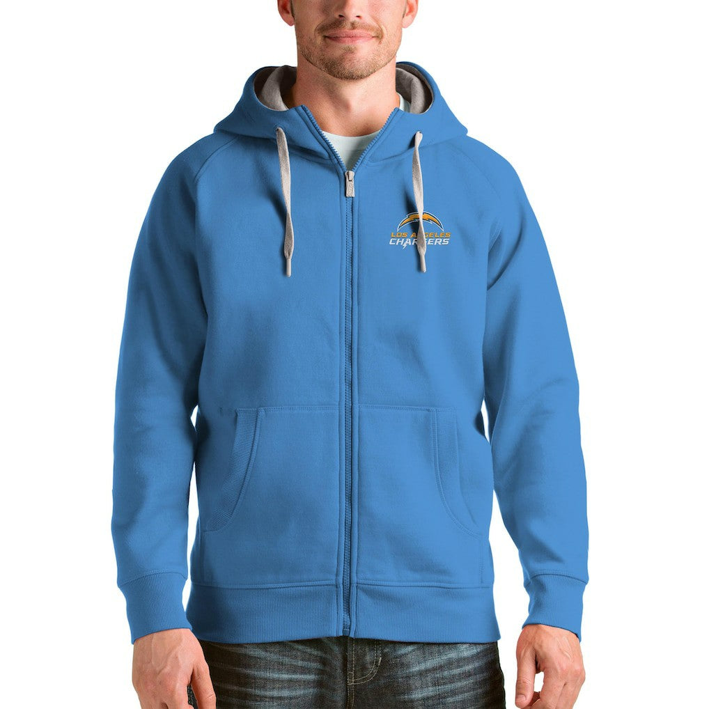 Los Angeles Chargers Antigua Victory Full-Zip Hoodie - Powder Blue sale