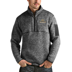 Los Angeles Chargers Antigua Fortune Quarter-Zip Pullover Jacket - Heather Charcoal sale