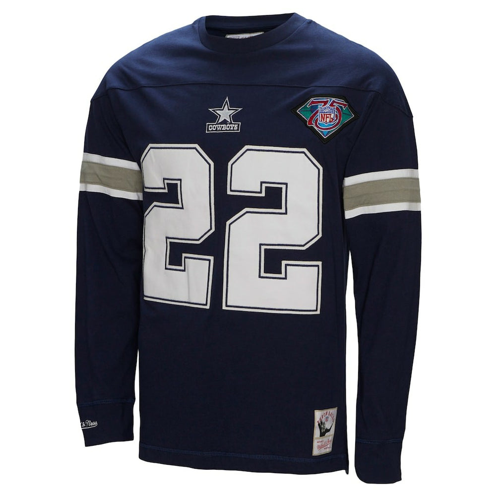 Emmitt Smith Dallas Cowboys Throwback Retired Player Name & Number Long Sleeve Top - Navy discount